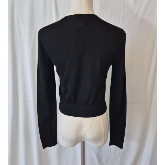 New w/Tags Tory Burch Womens Black Merino Wool Simone Cardigan Sweater XS RT$175 - Picture 7 of 13